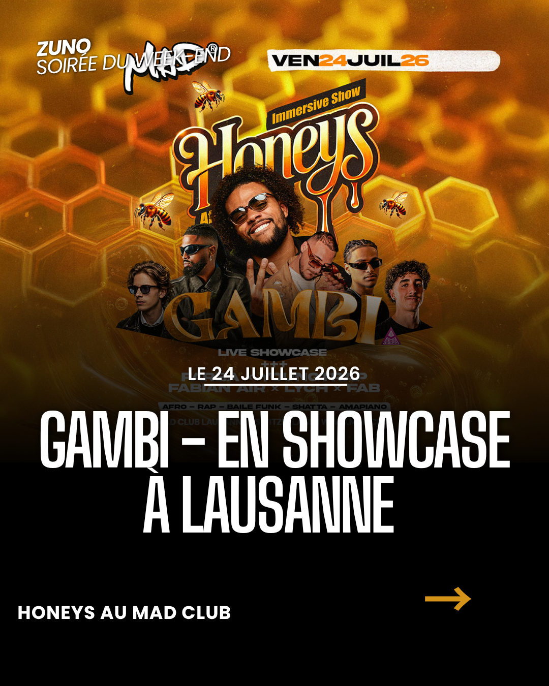 Gambi en Showcase à Lausanne | 24 juillet 2026