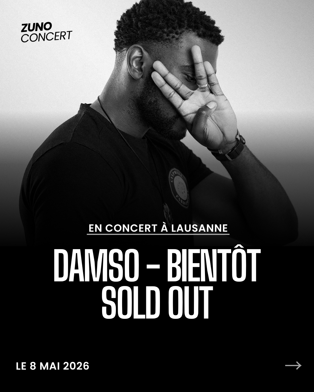 Damso de retour en Suisse – Concert à la Vaudoise Aréna le 8 mai 2026